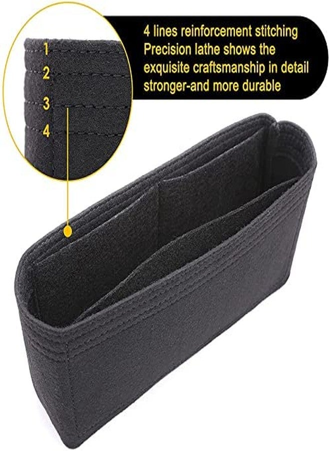 Advance Geotextiles Women Felt Fabric Purse Organizer Inserts for Ladies Shoulder Handbag, Tote, Hobo Bag Purse Divider, Multiple Storage Compartment (Black) (11x2.2x6) (Size - Medium MG) - Image 4